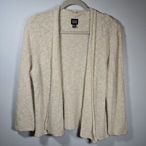 Eileen Fisher Cream Open-Front Cardigan